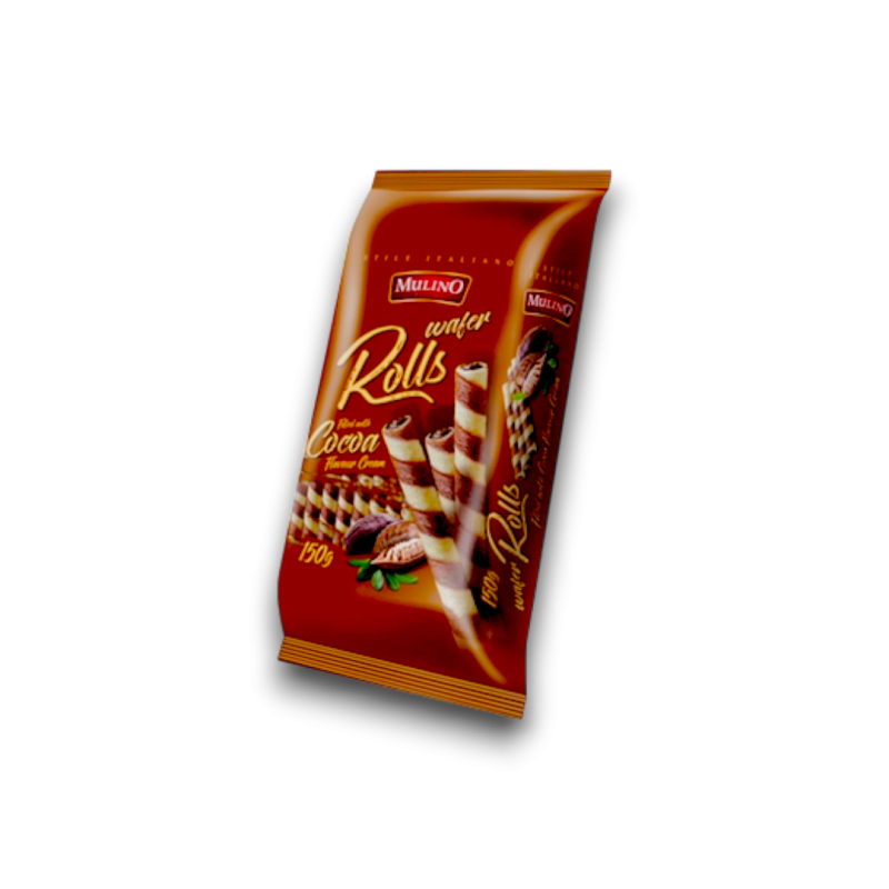 Mulino Wafer Rolls Cocoa 150gr